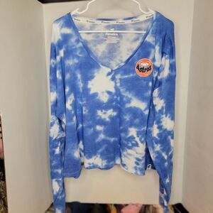 Fanatics Crop Top LS Tee Sky Blue Small Vintage Houston Astros Logo XXL NWT
